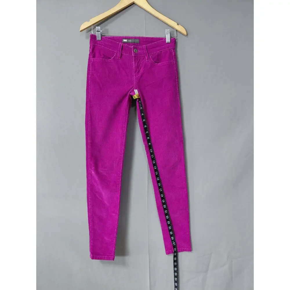 Levi's Pink Leggins Stretch Pants Women Slim Corduroy Size 25